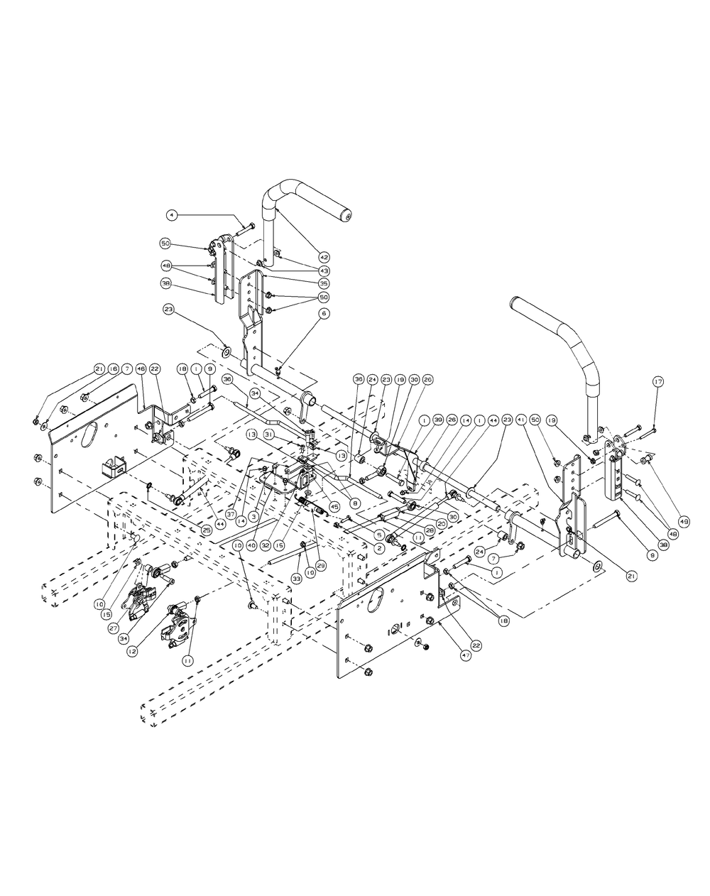 Control Assembly Diagram and Parts List for M72-KW (53AI8CT8050-37HP-OHV)(2009 & Before) Cub Cadet Lawn Tractor